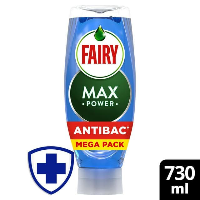 Fairy Max Power Washing Up Liquid Antibacterial 730ml - gallery image 1
