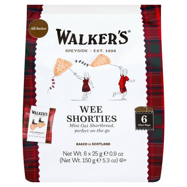 Walker's Wee Shorties Mini Oat Shortbread Triangles 6 x 25g - gallery image 1