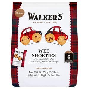 Walker's 6 x 25g Wee Shorties Mini Choc Chip Shortbread