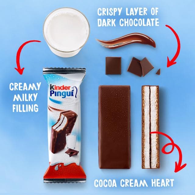Kinder Pingui Milk & Chocolate Chilled Treat 4 x 30g - gallery image 3