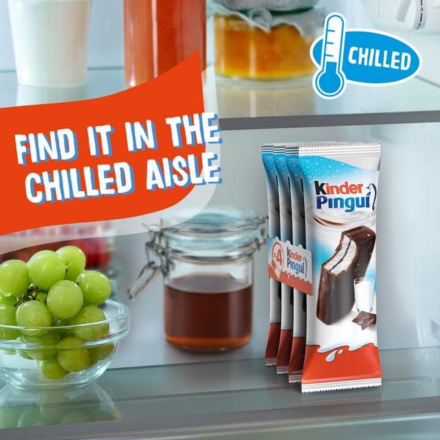 Kinder Pingui Milk & Chocolate Chilled Treat 4 x 30g - gallery image 4