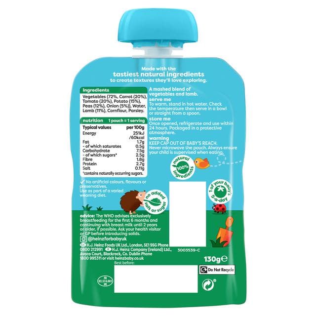 Heinz Lamb Hot Pot Baby Food Pouch 7+ Months 130g - gallery image 2