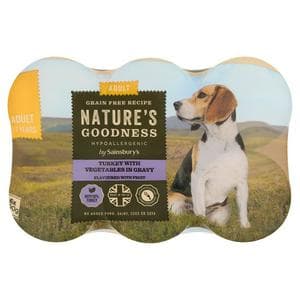 Sainsbury's Nature's Goodness 6 x 400g Turkey Gravy Wet Adult Dog Food