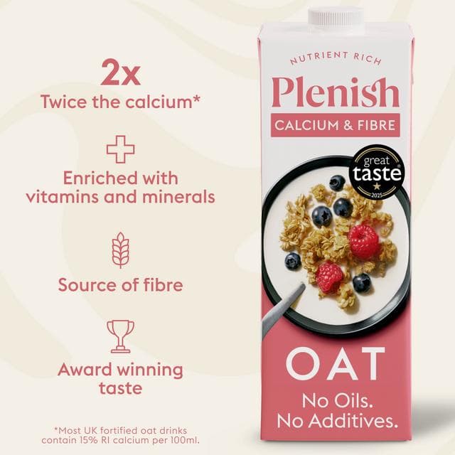 Plenish 1L Chilled Dairy Free Oat Calcium & Fibre Drink - gallery image 4