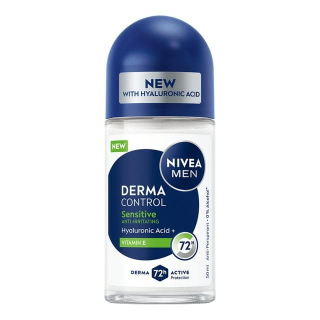 Nivea Men 50ml 72h Derma Control Sensitive Antiperspirant Roll On Deodorant - gallery image 1