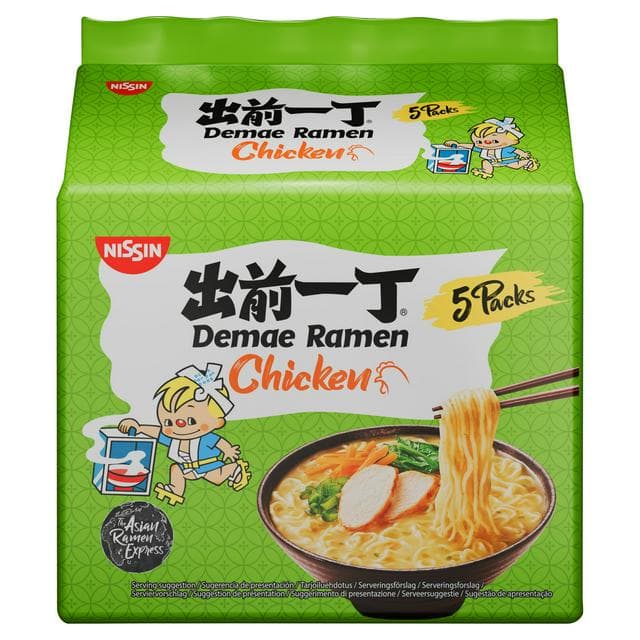 Nissin Demae Ramen Chicken Flavour Noodles 5 x 100g - gallery image 1