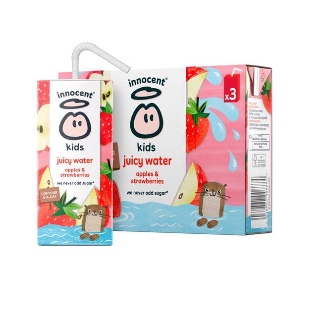 Innocent Kids Juicy Water Apples & Strawberries 3 x 200ml - gallery image 2