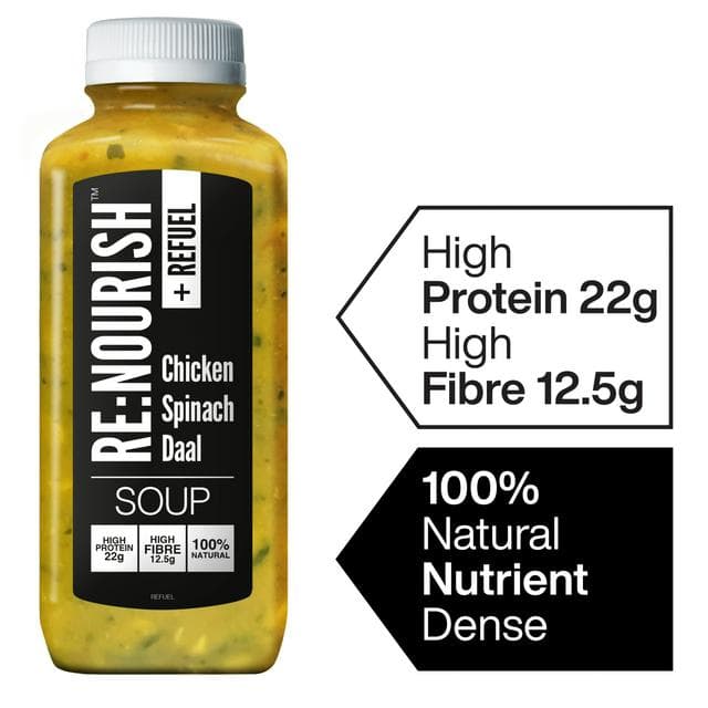 Renourish + Refuel 500g Chicken Spinach Daal High Protein High Fibre Soup - gallery image 1