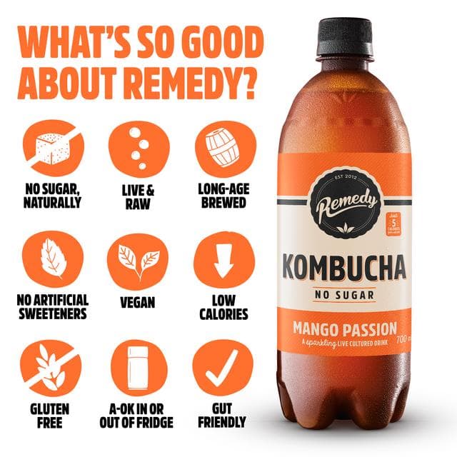 Remedy Kombucha Mango Passion 700ml - gallery image 2