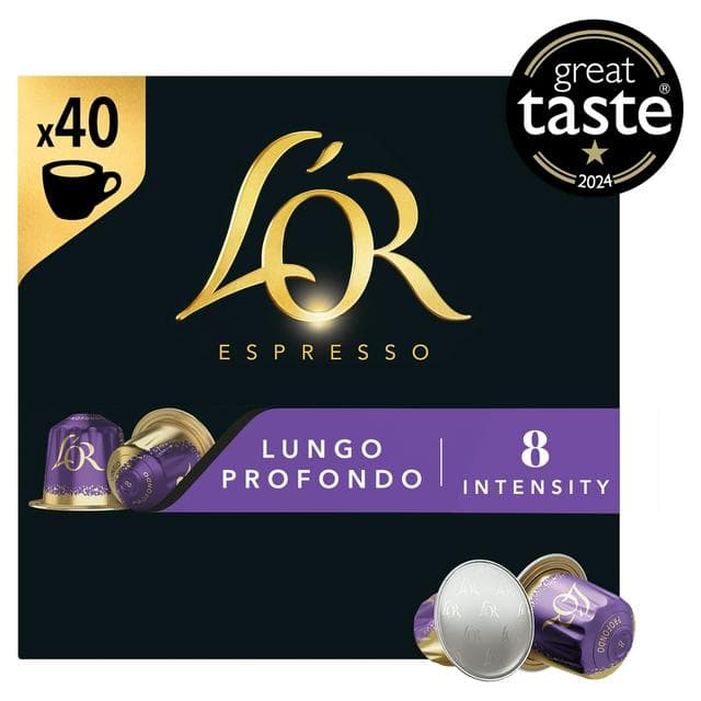 L'OR Espresso Lungo Profondo Intensity 8 Coffee Pods x40 208g - gallery image 1