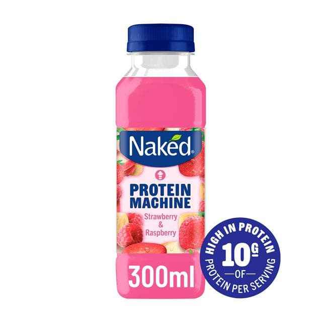 Naked Protein Machine Strawberry & Raspberry Smoothie 300ml - gallery image 1