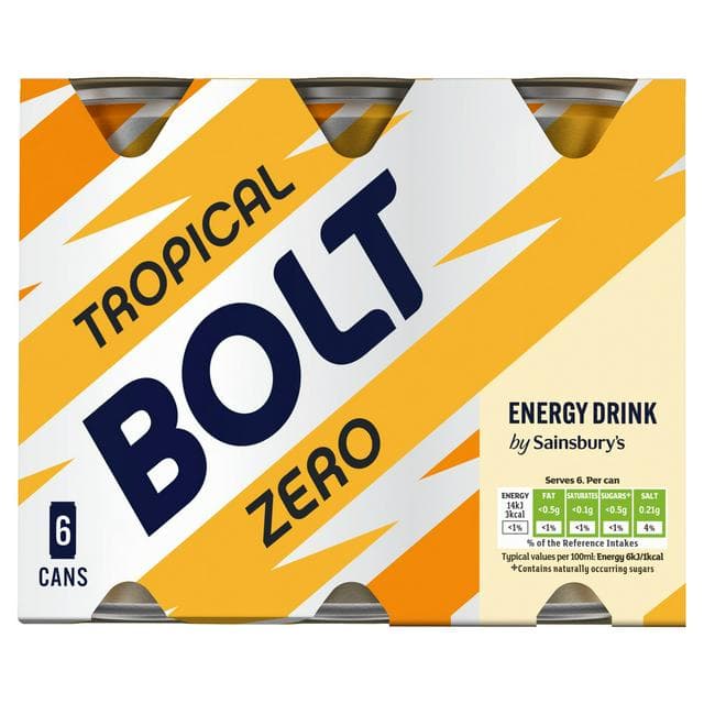 Sainsbury's 6 x 250ml Gold Bolt Zero Sugar - gallery image 1