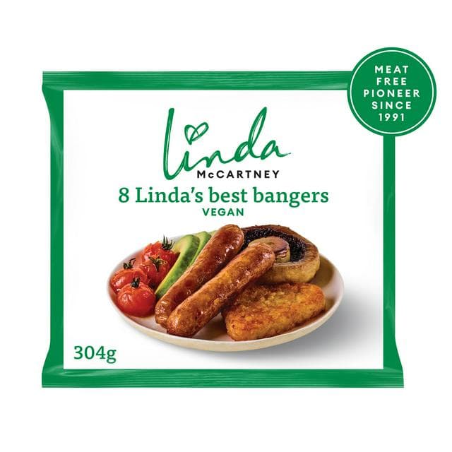 Linda McCartney Linda's Best Bangers Vegan x8 304g - gallery image 1