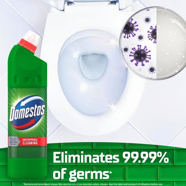 Domestos Mountain Fresh Pine Thick Bleach Toilet & Multipurpose Cleaner 1L - gallery image 4