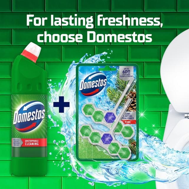 Domestos Mountain Fresh Pine Thick Bleach Toilet & Multipurpose Cleaner 1L - gallery image 6