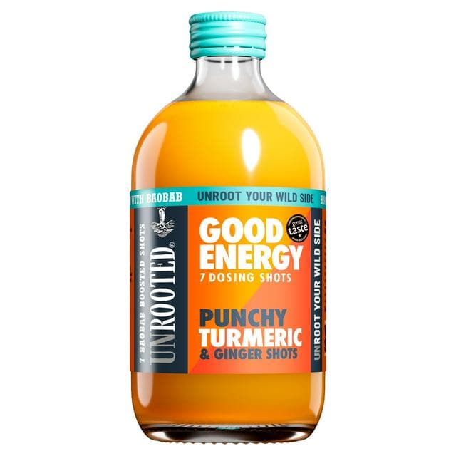 Unrooted Good Energy Punchy Turmeric & Ginger Shots 420ml - gallery image 1