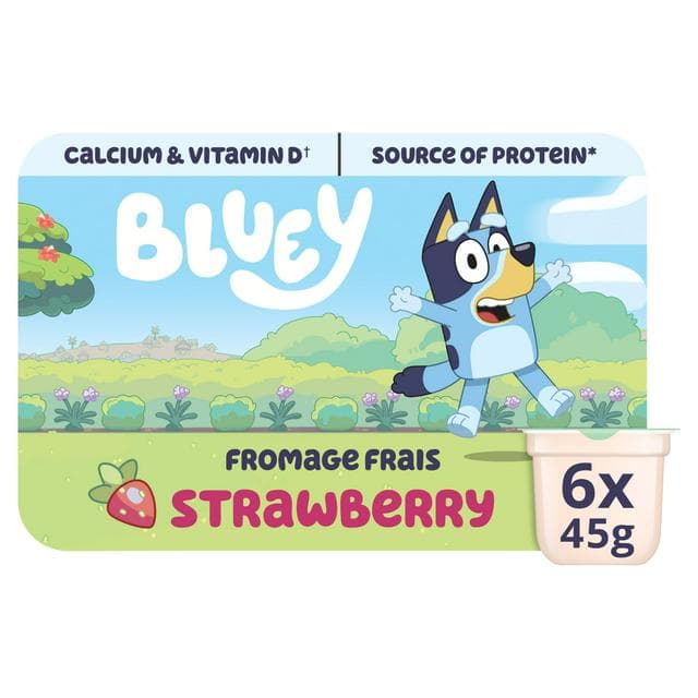 Bluey 6 x 45g Strawberry Fromage Frais - gallery image 1