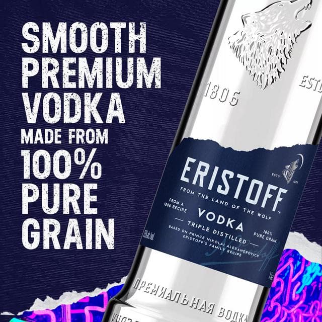 Eristoff Original Pure Grain Vodka 100cl - gallery image 2
