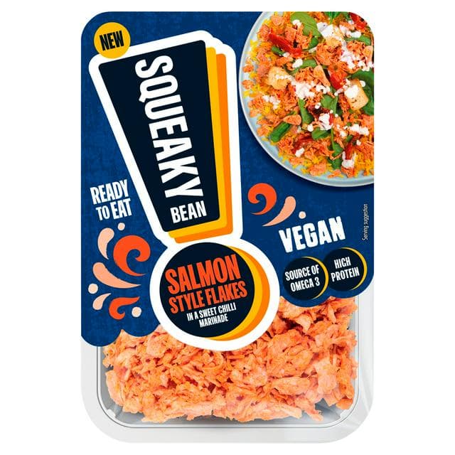 Squeaky Bean Salmon Style Flakes in a Sweet Chilli Marinade 120g - gallery image 1