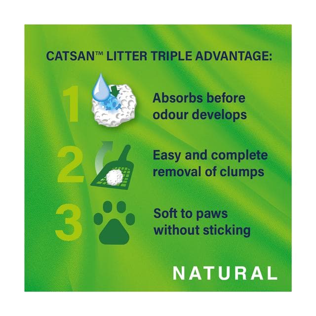 Catsan Natural 100% Biodegradable Clumping Odour Control Cat Litter 8L - gallery image 2