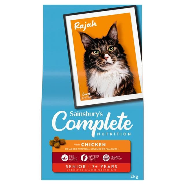 Sainsbury's 2kg Complete Nutrition with Chicken Senior Cat Food - gallery image 1
