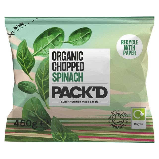 PACK'D Organic Chopped Spinach 450g - gallery image 1