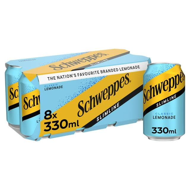 Schweppes Slimline Lemonade Cans 8 x 330ml - gallery image 1