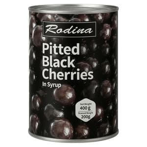 Rodina 400g Pitted Black Cherries in Syrup