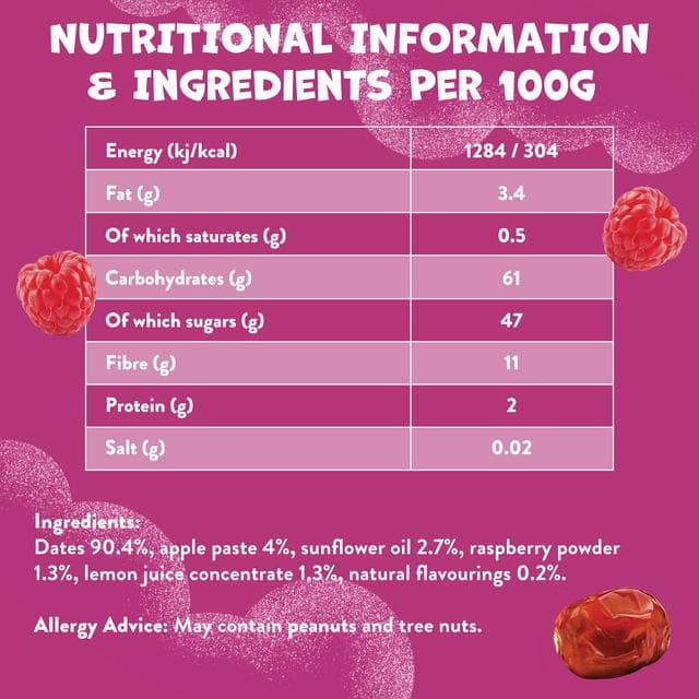 Goodies 5 x 20g Raspberry & Date Multipack Kids Snack Fruit Bars - gallery image 4