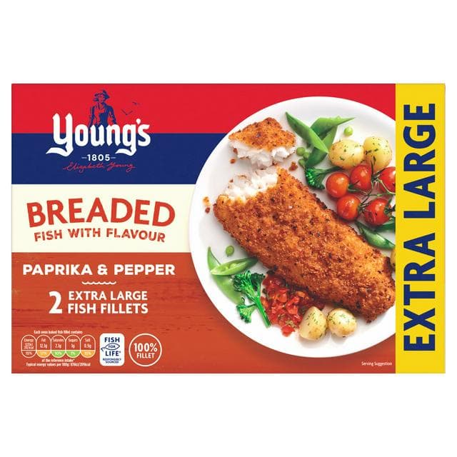 Young's Paprika & Pepper Extra Large Fish Fillets x2 300g - gallery image 1