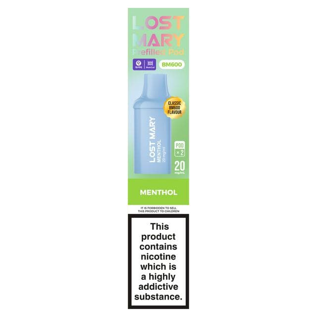 Lost Mary BM600 2 Menthol Prefilled Pod 20mg/ml - gallery image 1