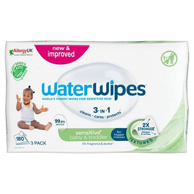 WaterWipes Sensitive+ Baby & Toddler Wipes x180 - gallery image 1