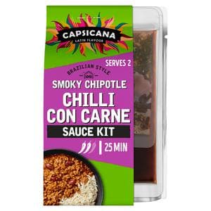 Capsicana Latin Flavour Maxican Style Smoky Chipotle Chilli Con Carne Sauce Kit 273g