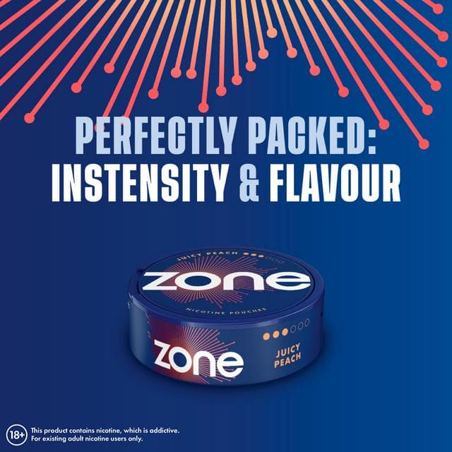 Zone Juicy Peach Nicotine Pouches 10mg - gallery image 4