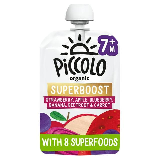 Piccolo Superboost Strawberry, Apple & Blueberry 7+ Months 100g - gallery image 1