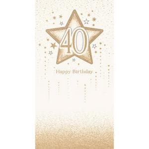 Carlton Happy 40th Birthday Gold Stars Cream Background Carlton Greeting Card