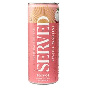 Served 250ml Lychee Martini Cocktail