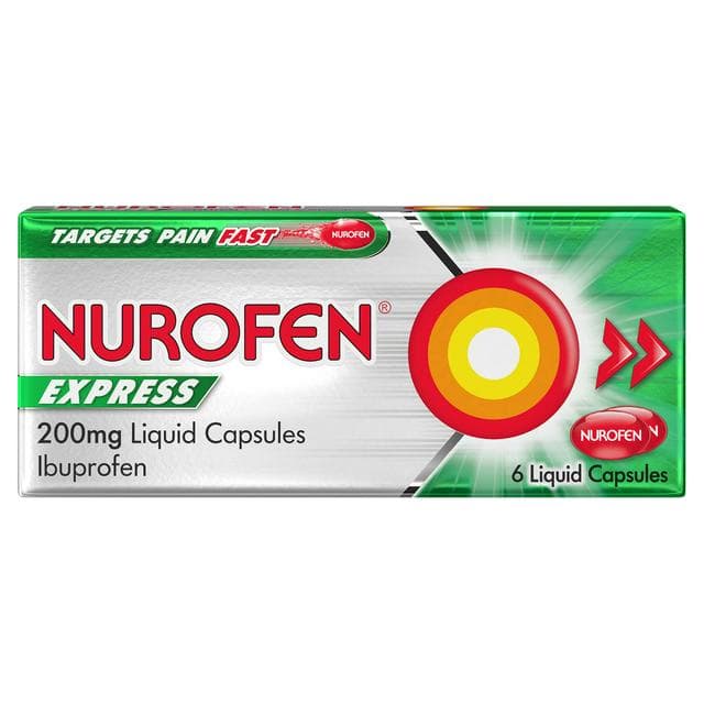 Nurofen Express Pain Relief Liquid Capsules 200mg x6 - gallery image 1