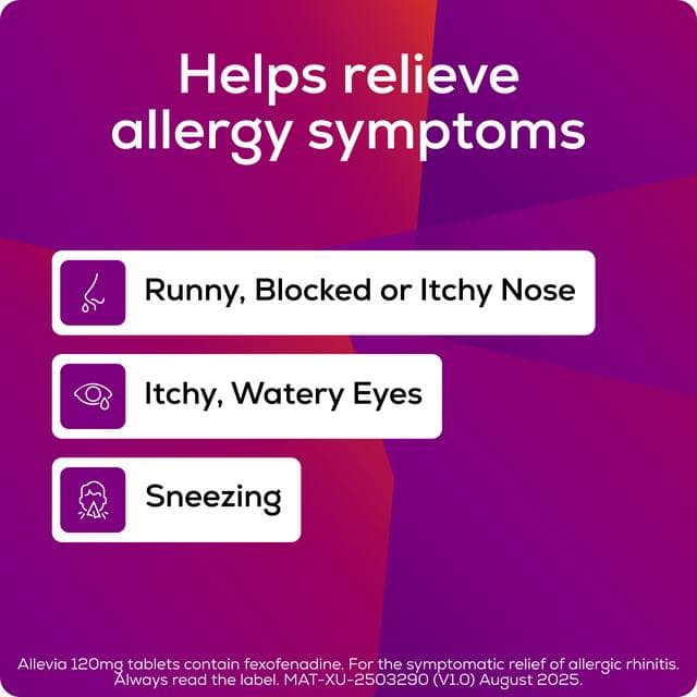 Allevia Hayfever & Allergy Relief Fexofenadine Tablets 120mg x7 - gallery image 2