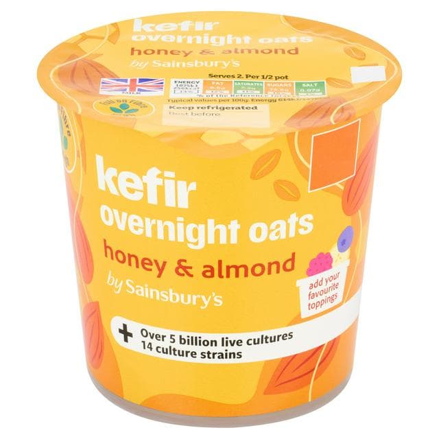 Sainsbury's 350g Honey & Almond Kefir Overnight Oats - gallery image 1