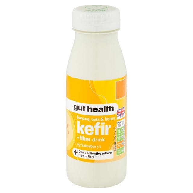 Sainsbury's 250ml Gut Health Banana, Oats & Honey Kefir - gallery image 1