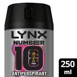 Lynx 250ml FIFA Number 10 Antiperspirant Aerosol Deodorant Spray, Limited Edition