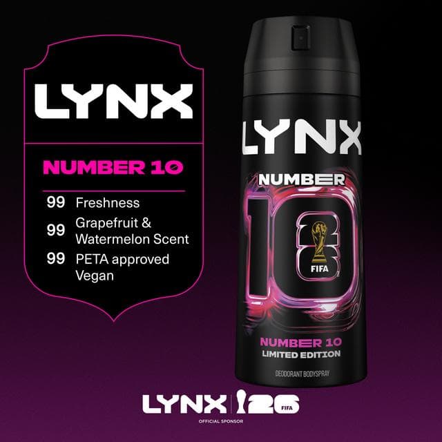 Lynx 150ml FIFA Number 10 Aerosol Body Spray, Limited Edition - gallery image 4