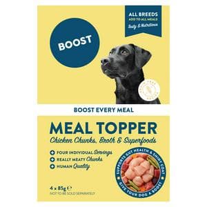 Boost 4 x 85g Chicken Chunks & Broth Superfoods Meal Topper Dog Food