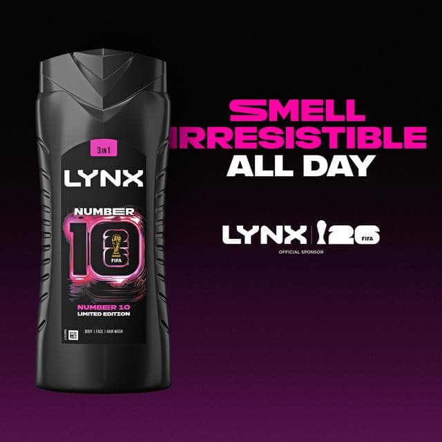 Lynx 500ml Number 10 3 in 1 Body Wash, FIFA Limited Edition - gallery image 2