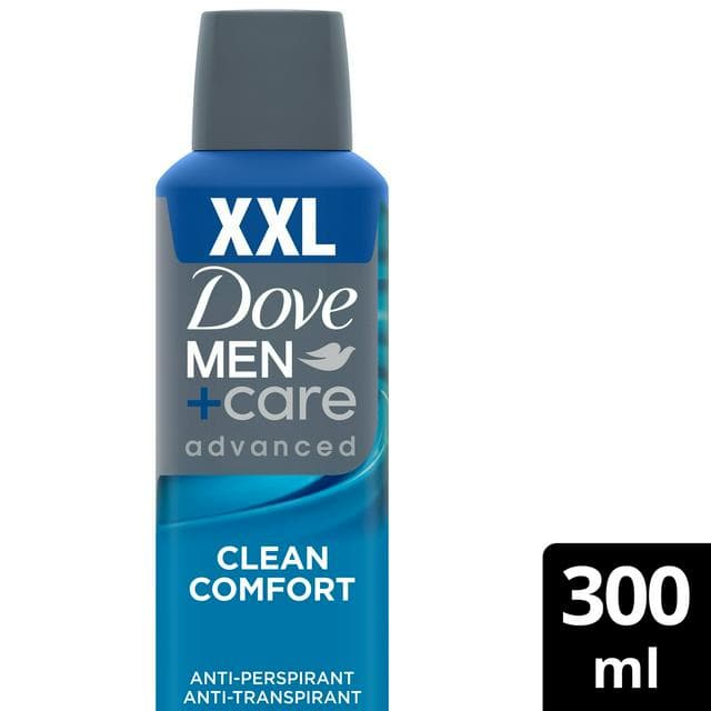 Dove Men+Care 300ml Advanced Clean Comfort XXL Antiperspirant Aerosol Deodorant Spray - gallery image 1