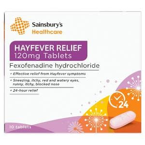 Sainsbury's 10 x 120mg Hayfever Relief Tablets