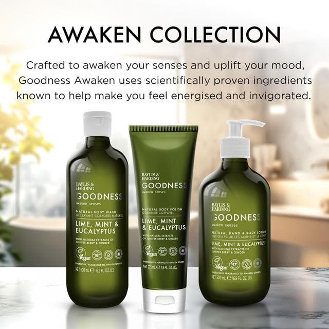 Baylis & Harding 500ml Goodness Awaken Lime, Mint & Eucalyptus Body Wash - gallery image 3