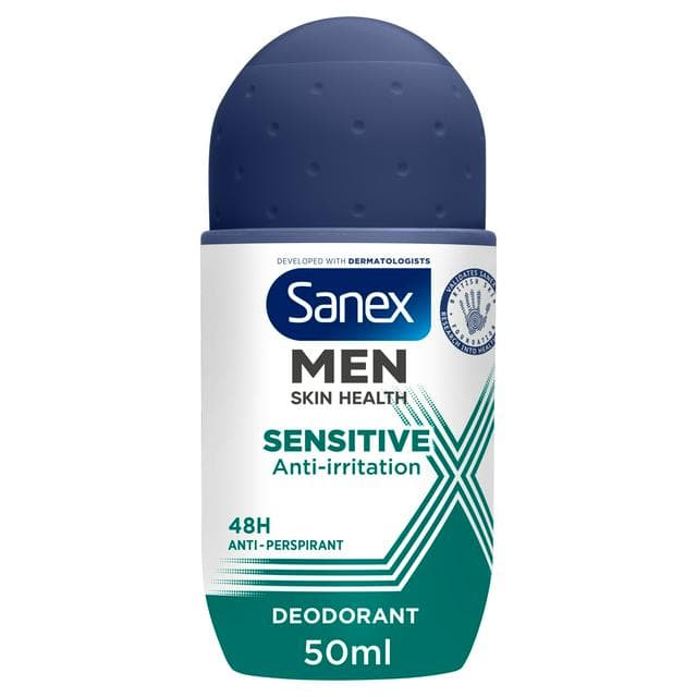 Sanex 50ml Men Sensitive 48h Antiperspirant Roll On Deodorant - gallery image 1