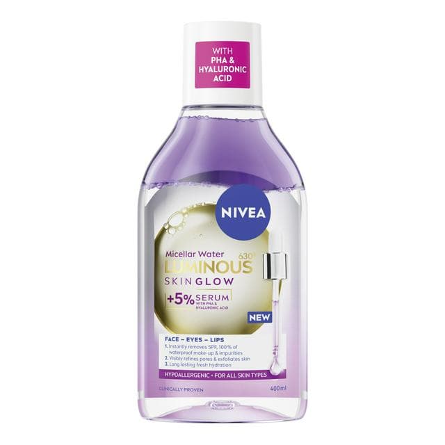 Nivea 400ml Lumninous Skin Glow Serum Infused Micellar Water - gallery image 1